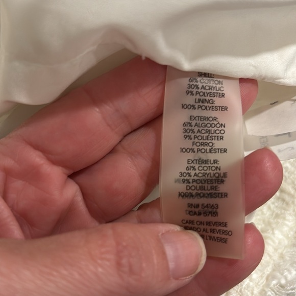 Calvin Klein Cream open front Tweed blazer size 12P - Picture 8 of 10